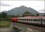 Die 1116 128 brachte am 27.06.08 den OEC 160  MARIA THERESIA  von Wien Westbahnhof nach Buchs (SG). Aufgenommen in Brannenburg.