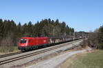 1116 051 aus Salzburg kommend am 1. März 021 bei Grabenstätt im Chiemgau.