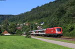 1116 148 mit dem IC 282 / RE 50282 (Zürich HB/Singen(Htw)-Stuttgart Hbf) bei Aistaig 19.7.21