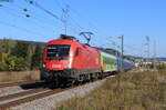 1116 060 mit dem NEX 89349 (Westerland(Sylt)-Konstanz) bei Tuttlingen 9.10.21