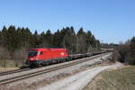 1116 190 mit einem  Mischer  aus Salzburg kommend am 3. März 2022 bei Grabenstätt im Chiemgau.