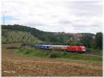 1116 231 mit der neuen Voith Maxima 40CC auf Messfahrt von Westerstetten Richtung Geislingen bei Urspring. 22.08.07