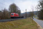 1116 187 ÖBB mit einem gemischten Güterzug bei Etterzhausen Richtung Passau, 19.03.2021