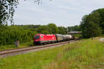 1116 252 ÖBB mit einem gemischten Güterzug bei Beratzhausen Richtung Nürnberg, 21.08.2021