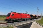 Am 24.5.2026 war die 1116 042 als Arbeitszuglok rund um den Bahnhof Weststeiermark eingeteilt. Es wurden bahnhofsgleise im Bahnhof Weststeiermark sowie die Zulaufstrecken der Wieserbahn geschottert.
Hier wartet der Arbeitszug auf der Strecke zwischen Gro� St.Florian und Weststeiermark auf die Weiterfahrt.