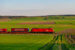 Lokportrait von 1116 282 �BB mit einem Winner KLV-Zug bei Oberdachstetten Richtung W�rzburg, 28.04.2022