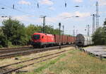 �BB 1116 070 mit einem Containerwagenzug Richtung Wien, am 28.07.2026 in Heygeshalom.