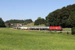 1116 079 mit einem gemischten G�terzug aus M�nchen kommend am 26. Juni 2026 bei Axdorf im Chiemgau.