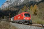 BB 1116 096-7 mit Gterzug bei Werfen, 02.11.2007