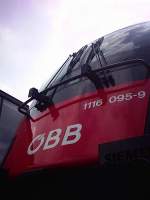 Die Front der 1116 095 am 16.5.04 in Wolfurt