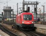 1116 039 beim ankuppeln an IC 87 Ri. Roma Termini. Mnchen im Januar 2008