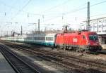 1116 049 am 23.02.08 vor EC 83 `Paganini´ von Mnchen nach Verona P.N in Mnchen-Heimeranplatz