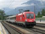 1116 118 mit OEC 163 ,,Transalpin  am 21.5.2008 in Brixlegg.