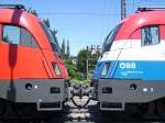 Die Verbindung zwischen 1116 025-8 und 1116 041-3  Niederlande  in Bregenz. 29.06.08