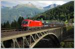 1116 149 bei der Querung der Angerschlucht am 26.8.2008 bereits bei der Talfahrt der Tauern Nordrampe.
