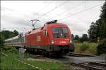War klar das am InterCity 2082  Knigssee  von Berchdesgaden Hbf nach Hamburg-Altona kein EM-Taurus hngt.... 1116 097 bringt am 09.07.2008 den Zug zur Kste. 

