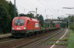 1116 233 der BB fhrt seit einiger Zeit fr ITL. Hier ist sie in Ashausen nahe Hamburg mit einem halbbesetzten Containerzug zu sehen.