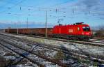 Baureihe 1116 und Rbenkampagne Ende November nach zarten Schneefall am 22.11.2008 in Grammatneusiedl.