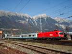 Die BR 1116 040 fhrt mit einem Italo-EC aus Innsbruck aus am 27.10.2008