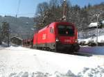 1116 durchfhrt am 5.2.2005 den Bahnhof Breitenstein
