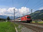 1116 214-6 mit OEC 669 Bregenz-Graz Hbf bei Brixen im Thale am 28-8-2008.