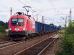 1116 234-4 schleicht sich hier durch Lbbenau-Sd. Er kam aus Richtung Calau und fhrt weiter nach Berlin. 19.07.2009