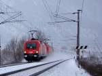 1116 252-6 mit ein andere Taurus bespannt Tandem die Transalpin,bei Langkampfen.23.11.2008