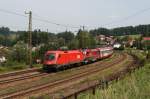 1116 191 + 221 mit dem Transalpin am 21.08.2009 in Hallwang-Elixhausen.