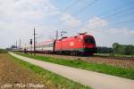 1116 183-3 mit BB EC 563  HANDL TIROL SPECK  Bregenz Hbf. - Wien Westbahnhof sorgte mal wieder fr etwas Verkehr gen Linz,Pasching (sterreichurlaub 18.08.09)