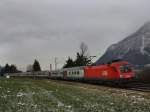 Die 1116 259 mit einem EC zum Brenner am 05.12.2009 unterwegs bei Niederaudorf.