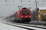 1116 277 mit BB Eurocity 692 von Wien nach Klagenfurt am 06.01.2010 durch Neulengbach.