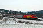 GySEV 1116 064 befrderte am 03.01.2010 den OIC 640 von Wien nach Salzburg.