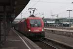 EC 113 nach Klagenfurt mit 1116 169-2 und 1116 121-3 am 23. Januar 2010 in Stuttgart Hbf.