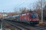 1116 006 mit dem EN 467  Wiener Walzer , unterwegs zwischen Wien Penzing und Wien Speising am 27.02.2010.