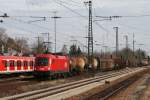 Den ehemaligen Euromotion Taurus 1116 264 konnten wir in Trudering mit einem gemischten Gterzug aus Richtung Salzburg aufnehmen. 20.03.2010.