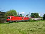 Ex-ITL-Lok 1116 236 mit 1116 193  Manfred  am EC 565 in Bregenz am 23.5.10