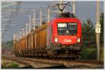 Teleaufnahme der E-Lok 1116 135, welche mit einem Papierzug in Richtung Sden fhrt. 
Zeltweg 2.7.2010