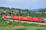 1116 148 samt Containerzug bei Drrwien am 11.8.2010.