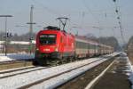 1116 112-2  Korridorzug bei der Durchfahrt Bf bersee in Richtung Rosenheim am 29.01.2011