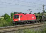 1116 278-1 mit leeren Autotransportwagenzug in Markt Einersheim am 29.06.2011