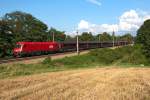 1116 062 an der Spitze des railjet 662 von Wien nach Bregenz. Unter Oberndorf, am 27.07.2011.