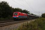 Zur Zeit luft eine RCH 1116 im Railjet Umlauf. Am sehr regnerischem und dunklem 19.09.2011 zog 1116 017 den Rj 64 nach Mnchen, aufgenommen in Haar. Danke an Christian Blumenstein fr die Info!