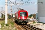 1116 043-9, am 13.September 2002 als Lokzug bei der Einfahrt in den Bahnhof Floridsdorf