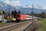 1116 167 mit einem OEC am 01.04.2012 bei Niederaudorf im Inntal.