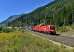 1116 158 + 1116 093 mit einem KLV aus Bremen am 08.09.2012 unterwegs bei Kolbnitz.