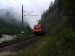 BB 1116 077 kurz vor der Haltestelle Johnsbach im Nationalpark am 17.08.12 mit dem LGAG 58663 (Leoben Donawitz - Eisenerz)