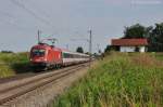 1116 062 mit Eurocity am 23.06.2012 an der ehemaligen Blockstelle Hilperting