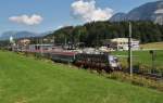 Die Herressport-Lok 1116 138-9 ist am 6.9.2013 mit IC Wien West-Landeck Zams bei Kirchbichl unterwegs.