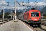 1116 071 mit OIC 864 Wien Westbahnhof-Bregenz auf Wrgl Hauptbahnhof am 31-7-2013.