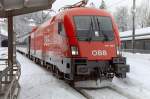 Eine BR 1116 mit Schweizer-SBB Waggons in Feldkirch.